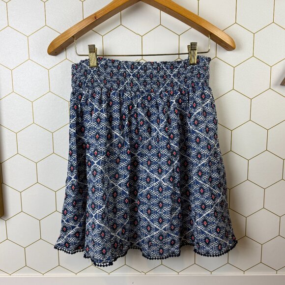 Old Navy Blue Geometric Print Elastic-Waist Mini Skirt - Size - Medium - Picture 2 of 5